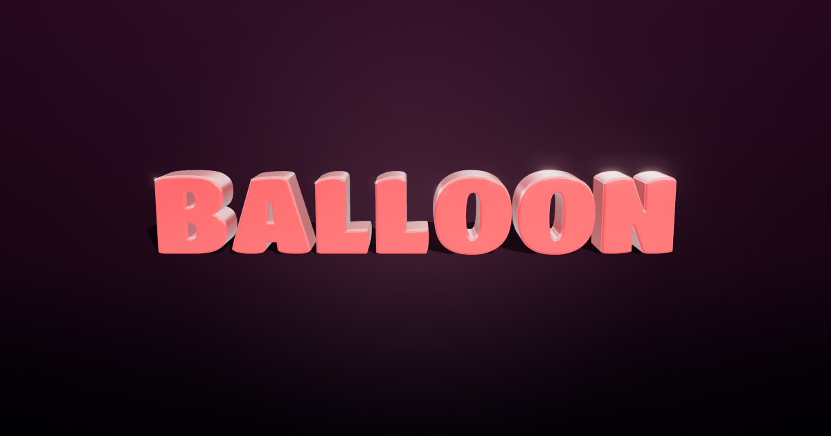 Balloon Red 3D text effect