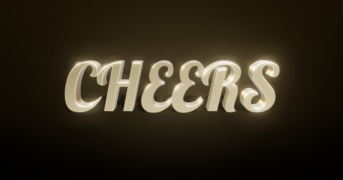 Champagne Toast 3D text effect