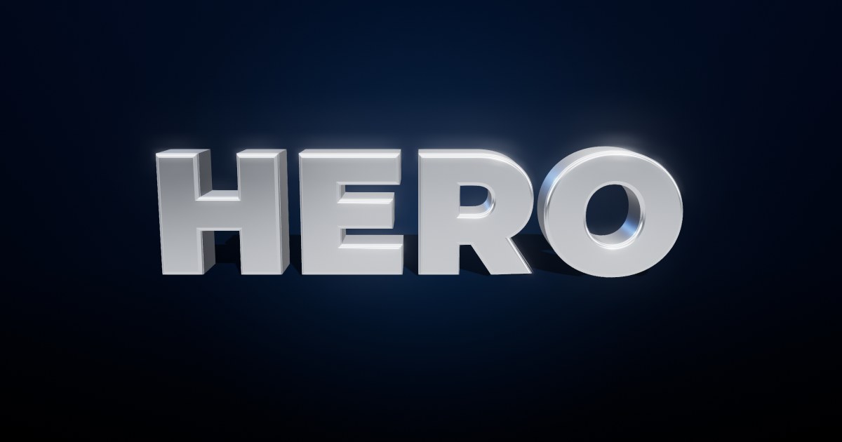 Chrome Hero 3D text effect