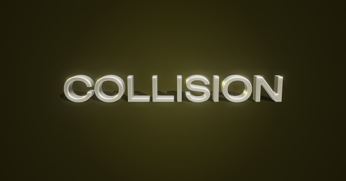 Collision 3D text effect