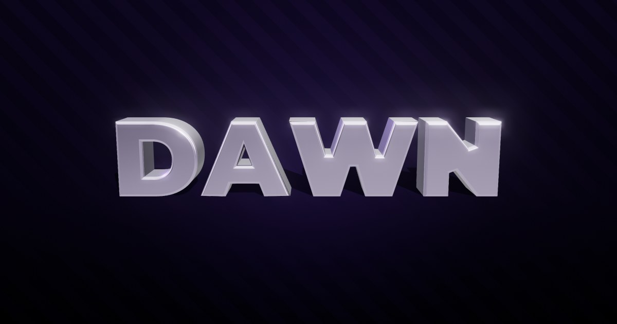 Dawn 3D text effect