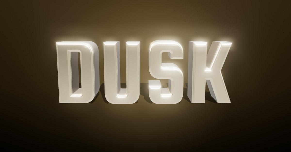 Dusk 3D text effect