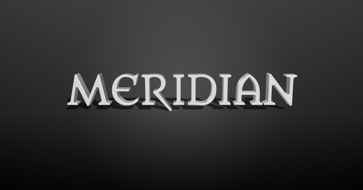 Meridian 3D text effect