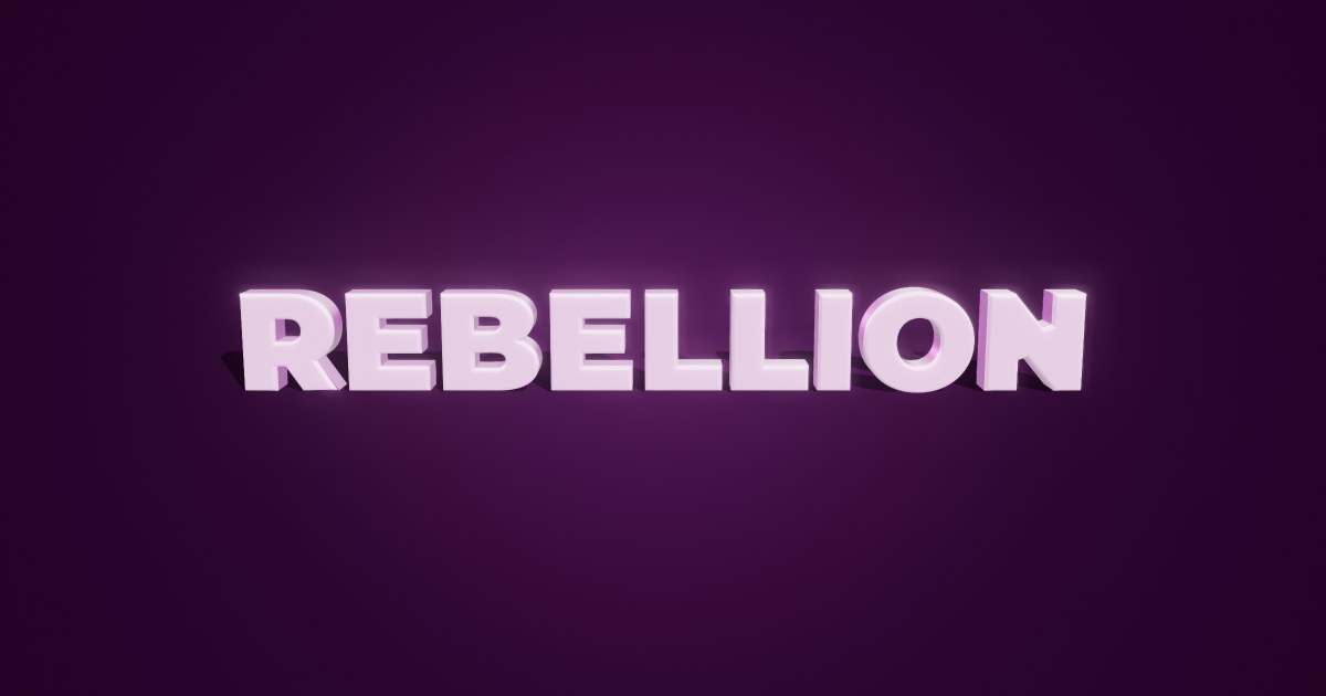 Rebellion 3D text effect