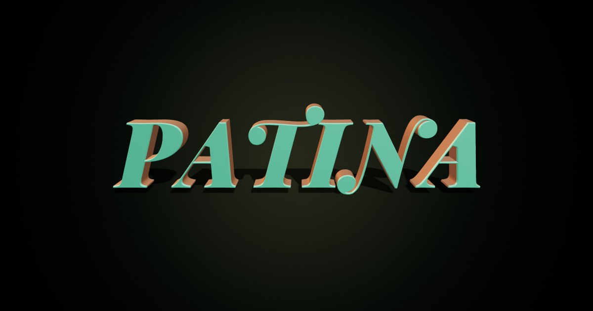 Copper Patina 3D text effect