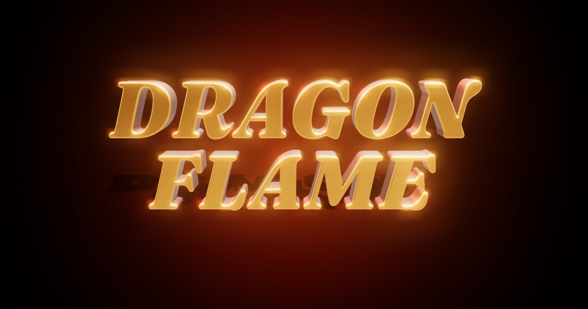 Dragon Fire 3D text effect