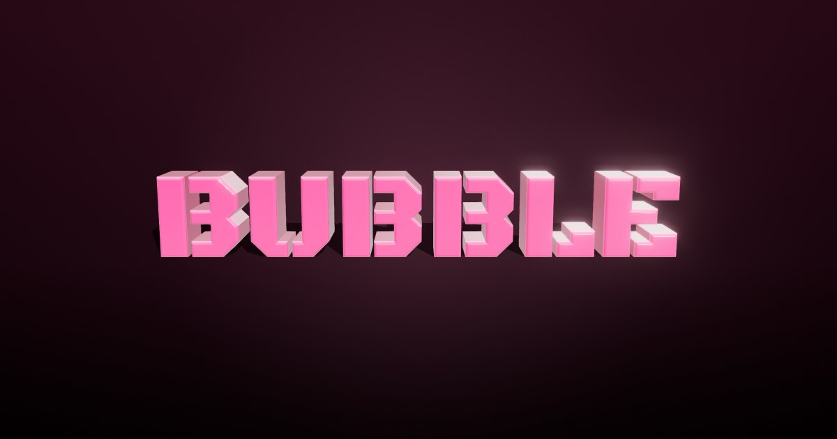 Bubble 3D text effect