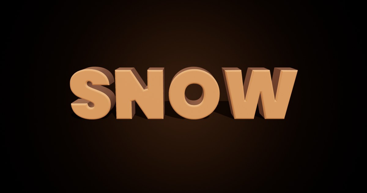 Snow 3D text effect