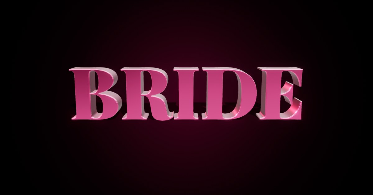 Bride 3D text effect