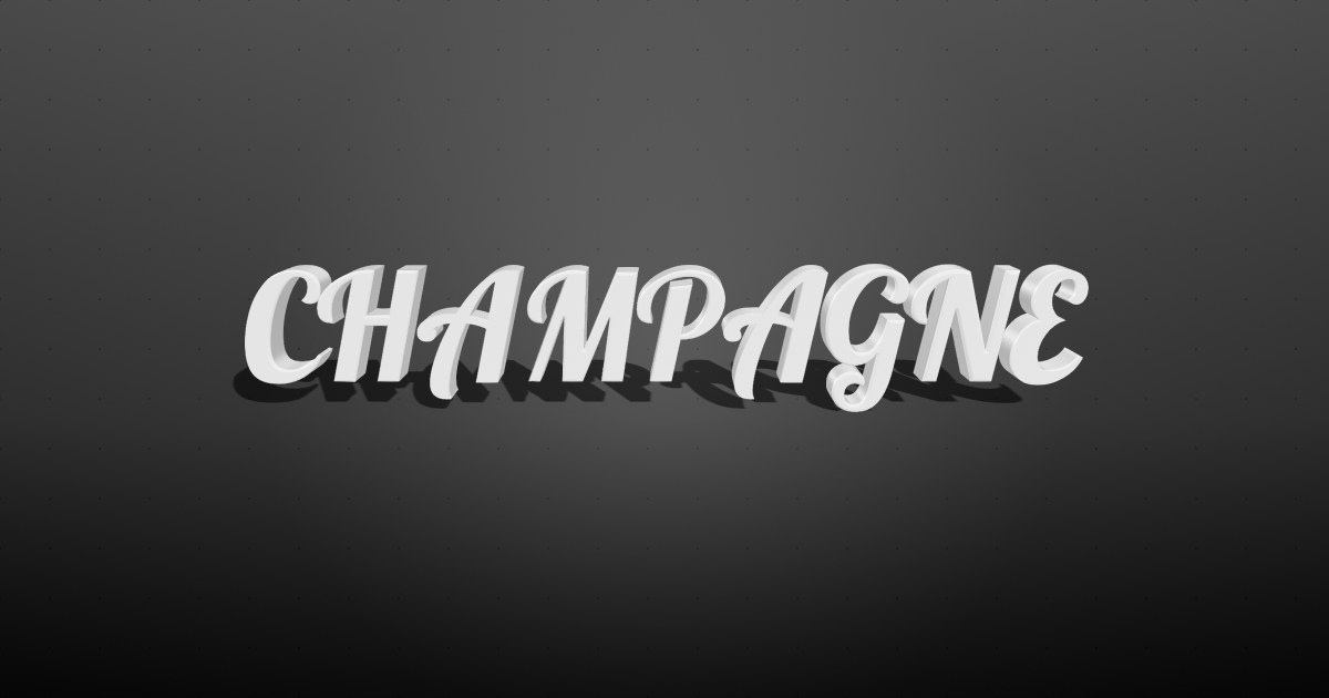 Champagne 3D text effect