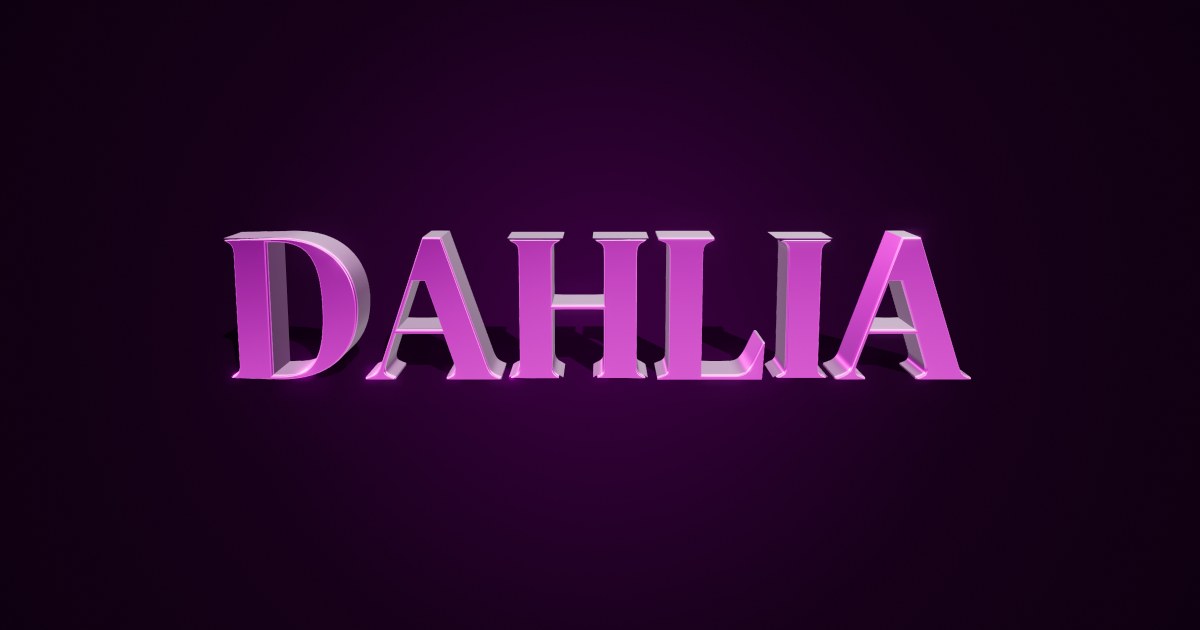 Dahlia 3D text effect