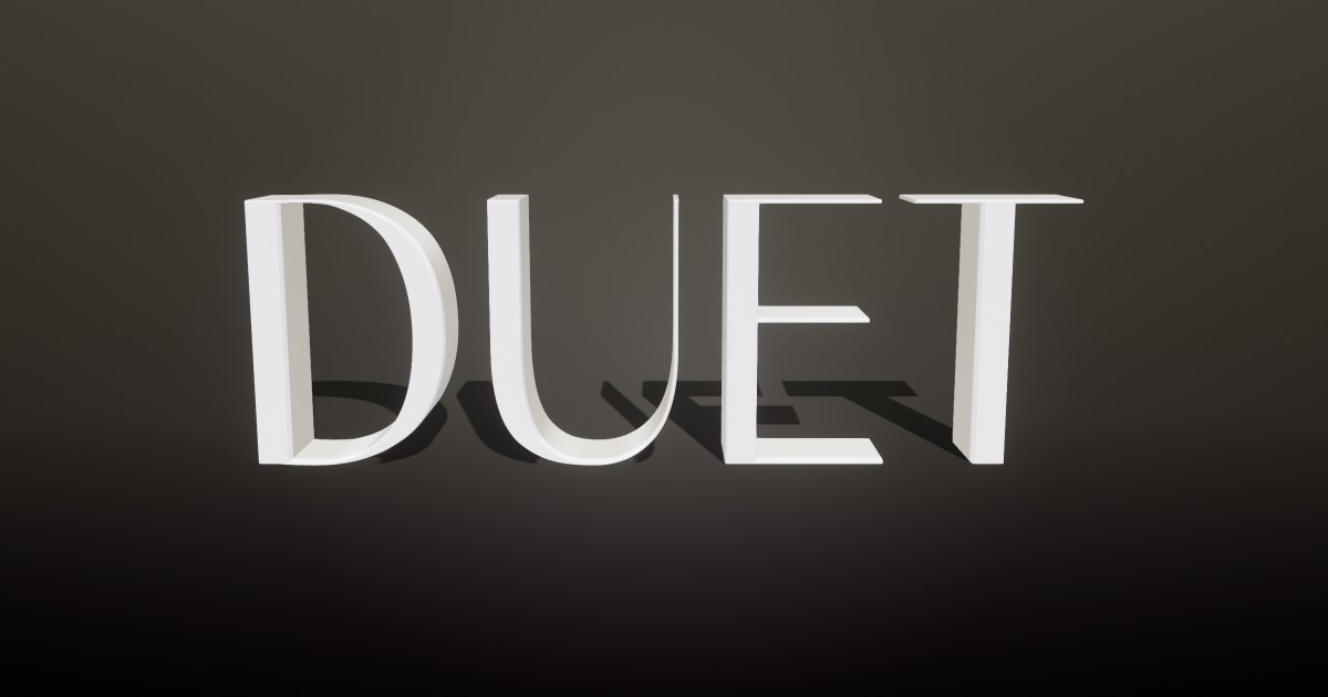 Duet 3D text effect