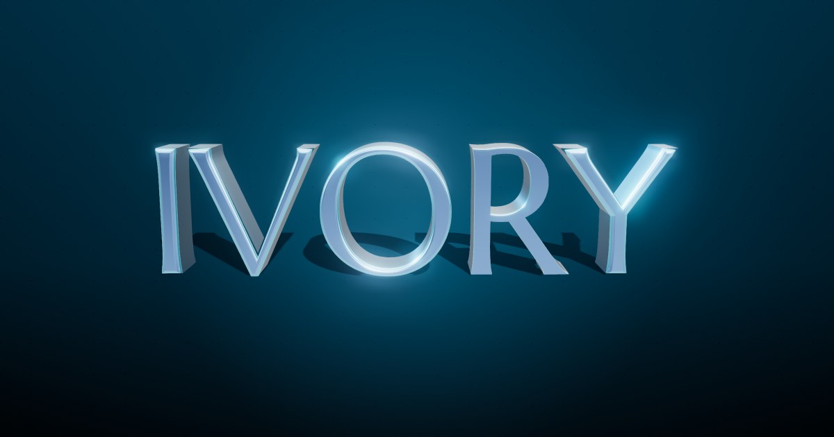 Ivory 3D text effect