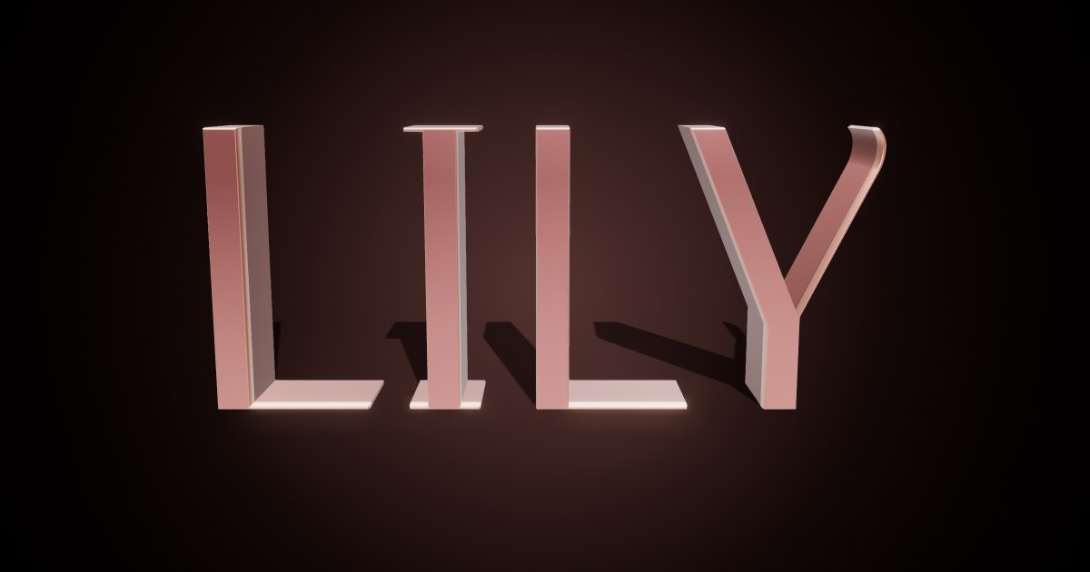 Lily 3D text effect
