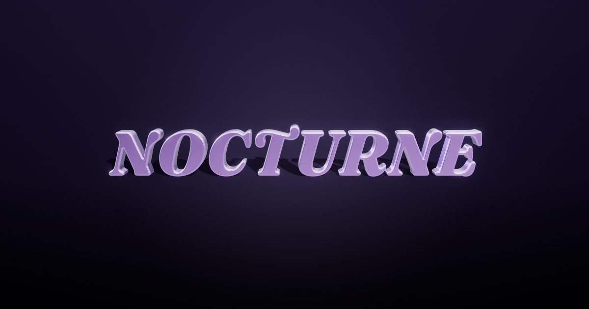 Nocturne 3D text effect