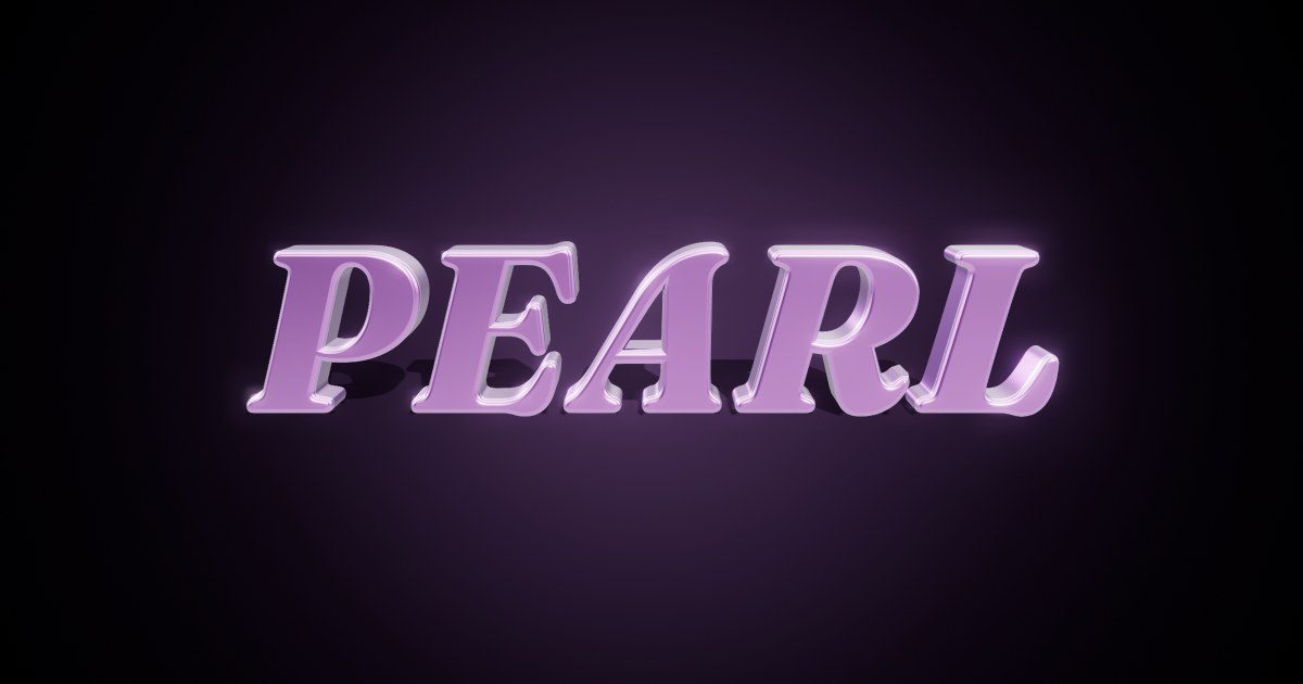 Pearl 3D text effect