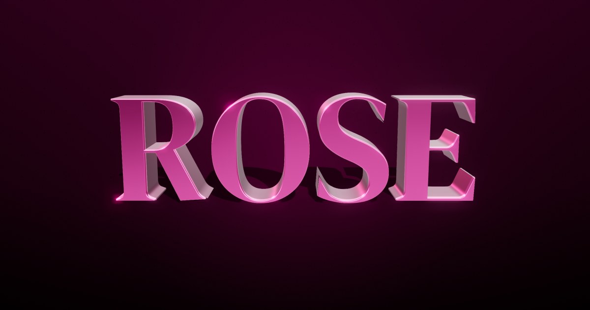 Rose 3D text effect