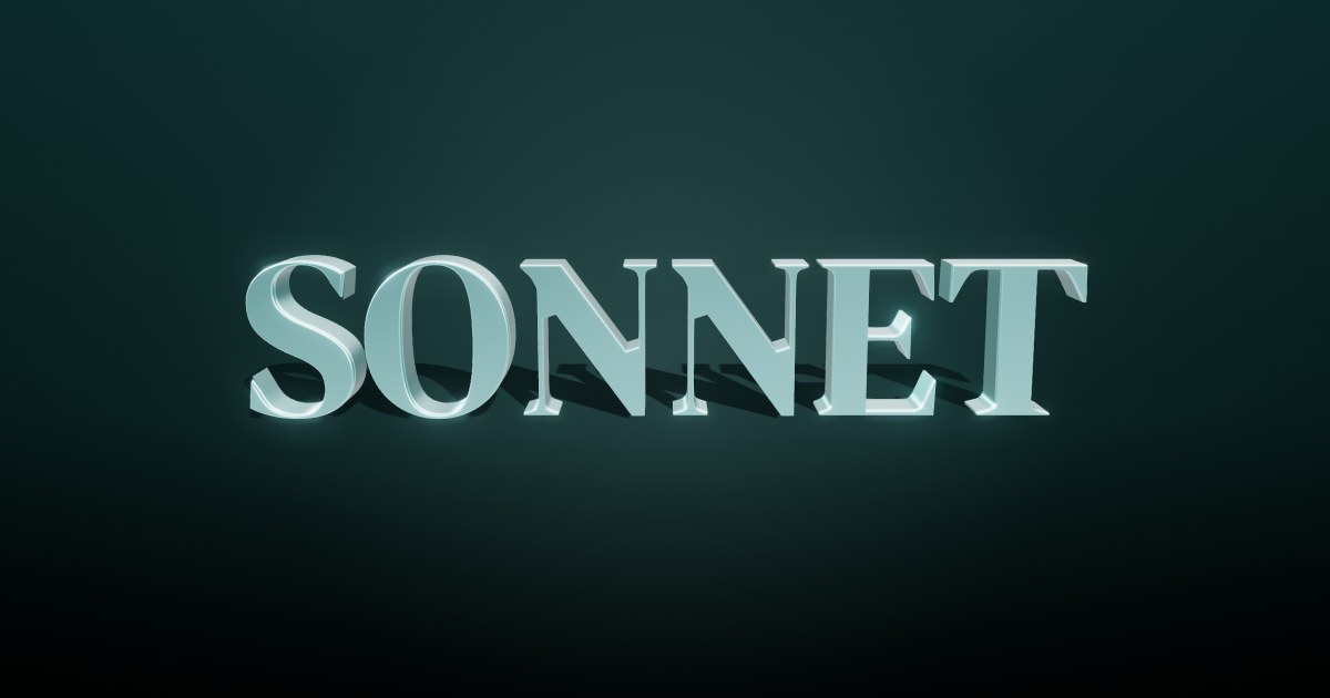 Sonnet 3D text effect
