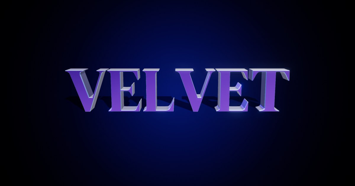 Velvet 3D text effect