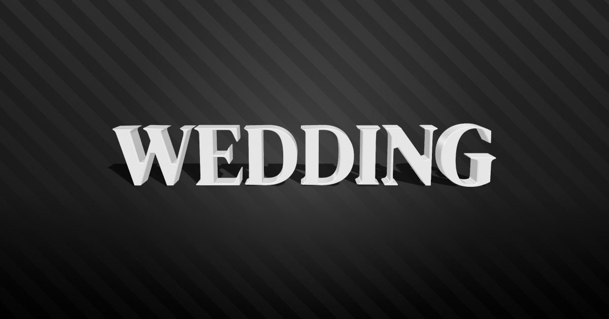 Wedding 3D text effect
