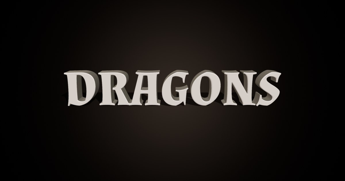 Dragons 3D text effect