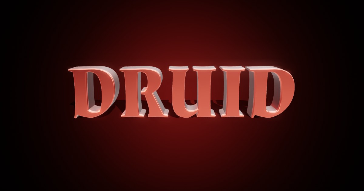 Druid 3D text effect