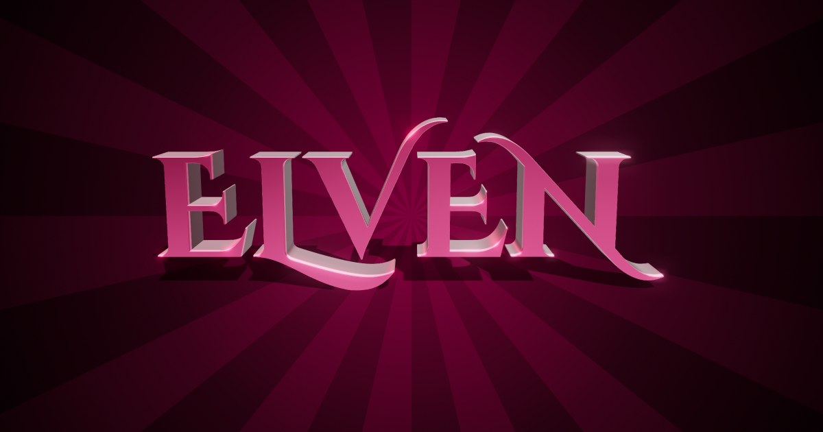 Elven 3D text effect