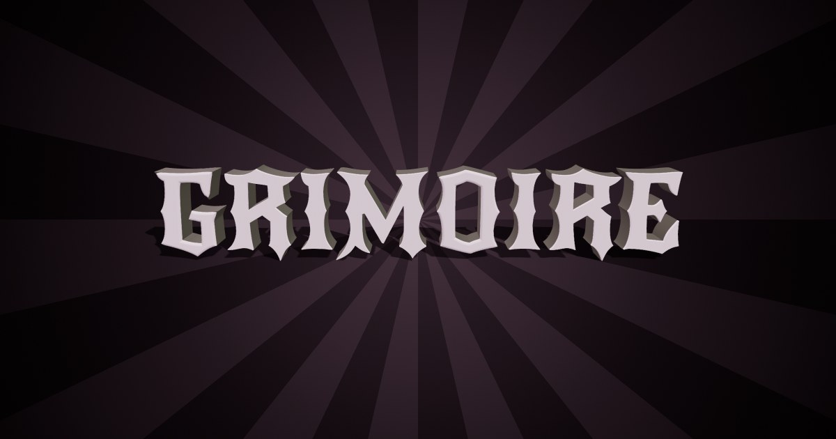 Grimoire 3D text effect
