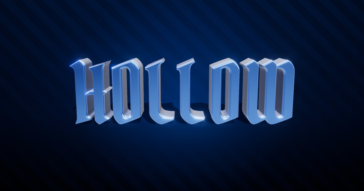 Hollow 3D text effect