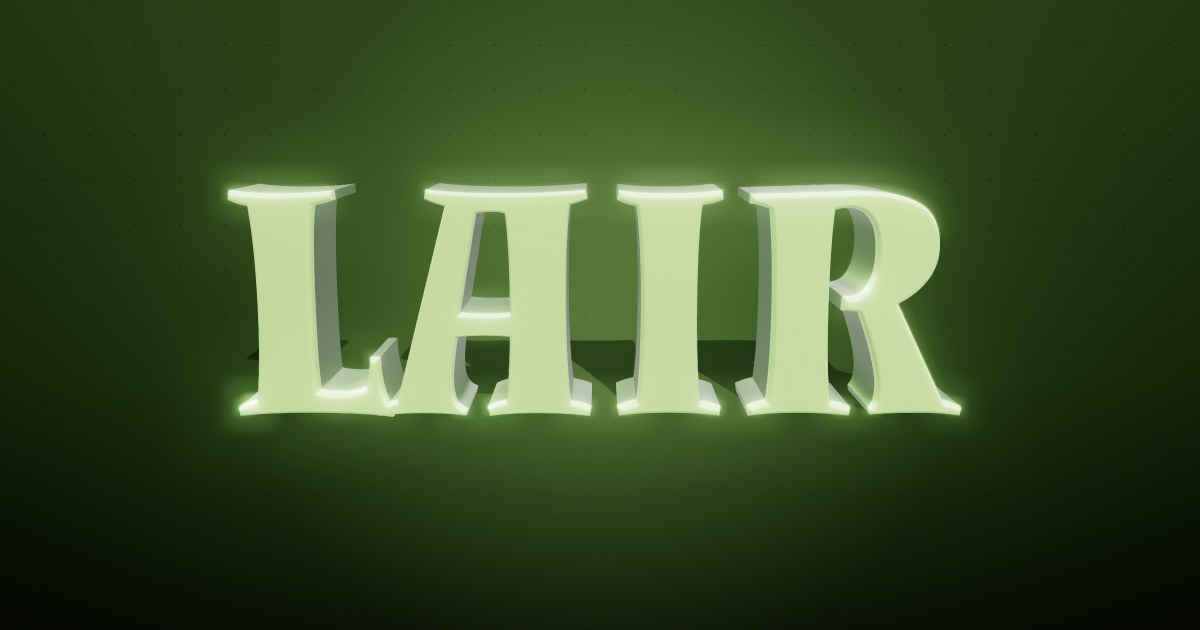 Lair 3D text effect