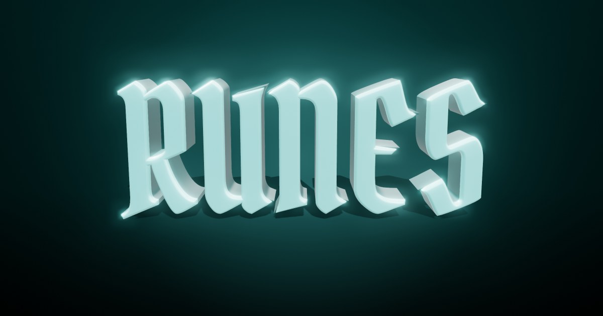 Runes 3D text effect
