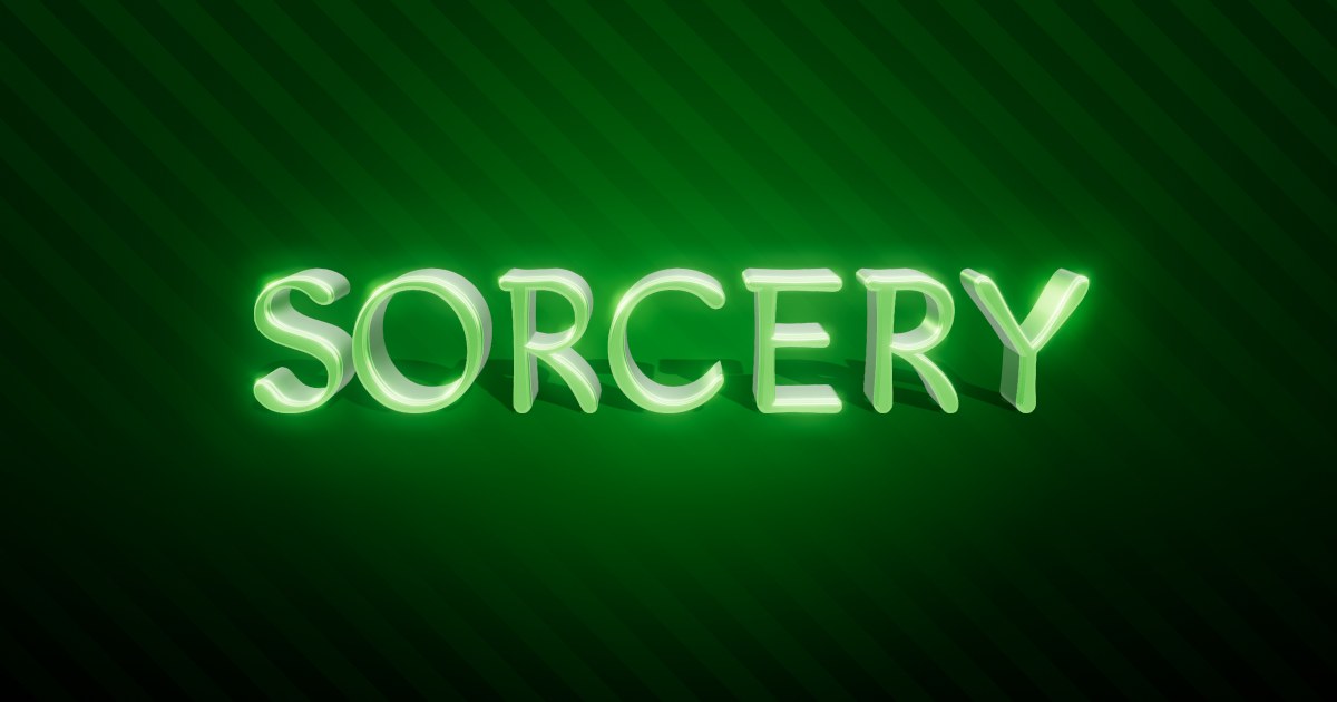 Sorcery 3D text effect