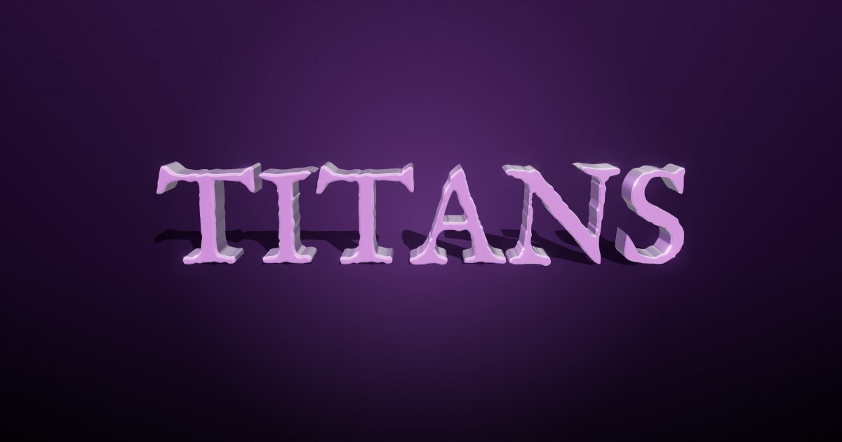 Titans 3D text effect