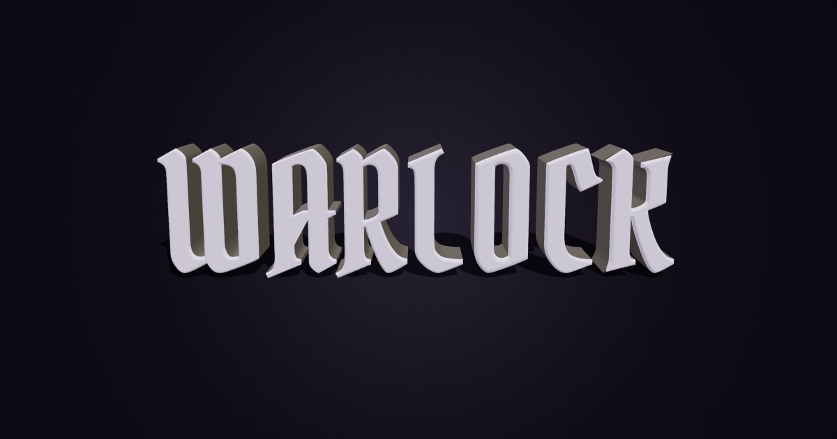 Warlock 3D text effect