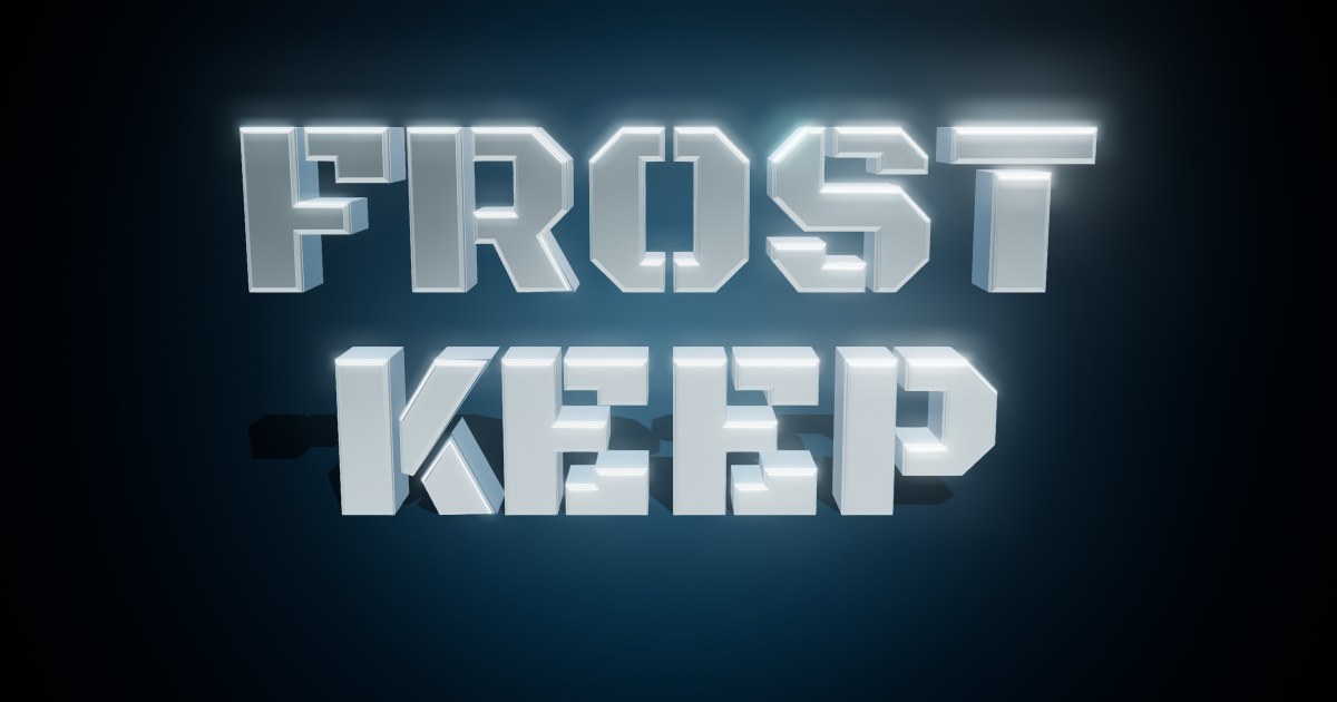 Frost Keep 3D text effect