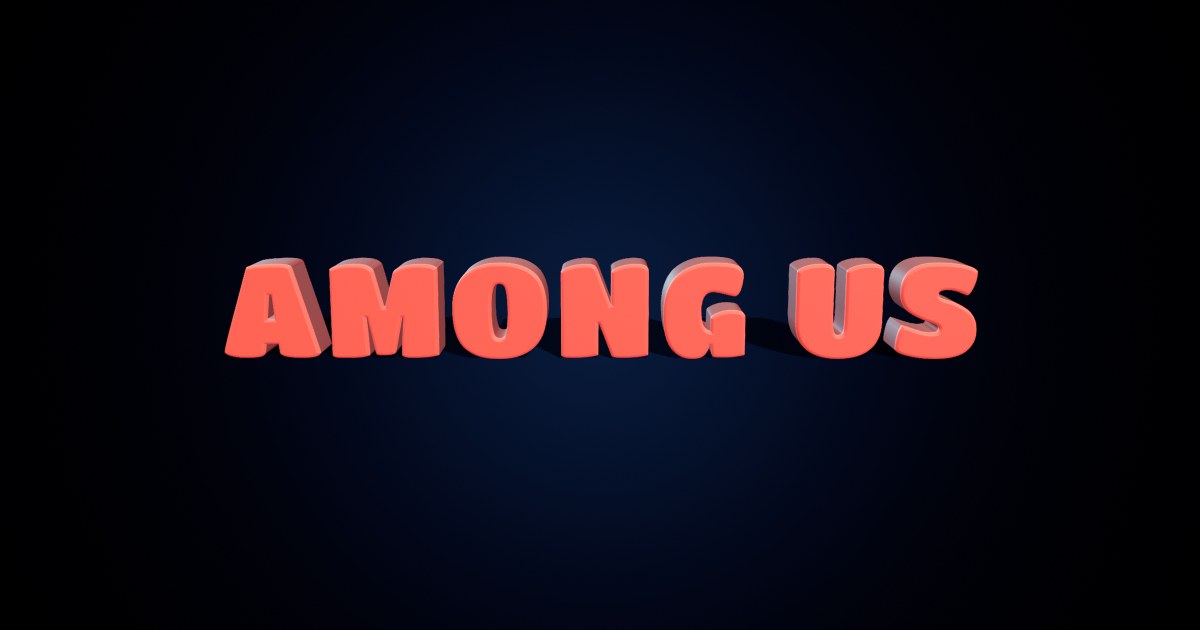 Among Us 3D text effect