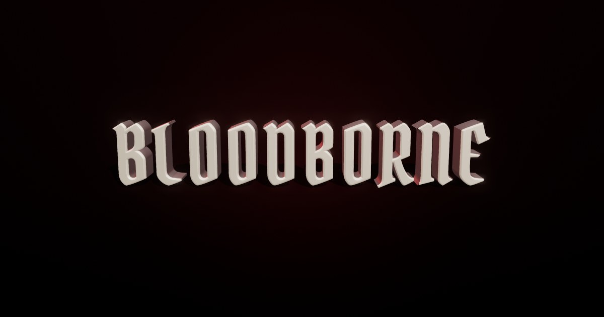 Bloodborne 3D text effect