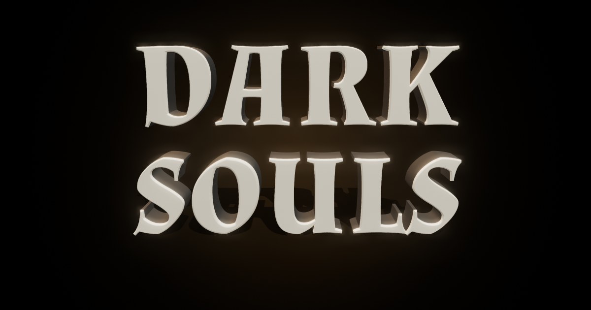 Dark Souls 3D text effect