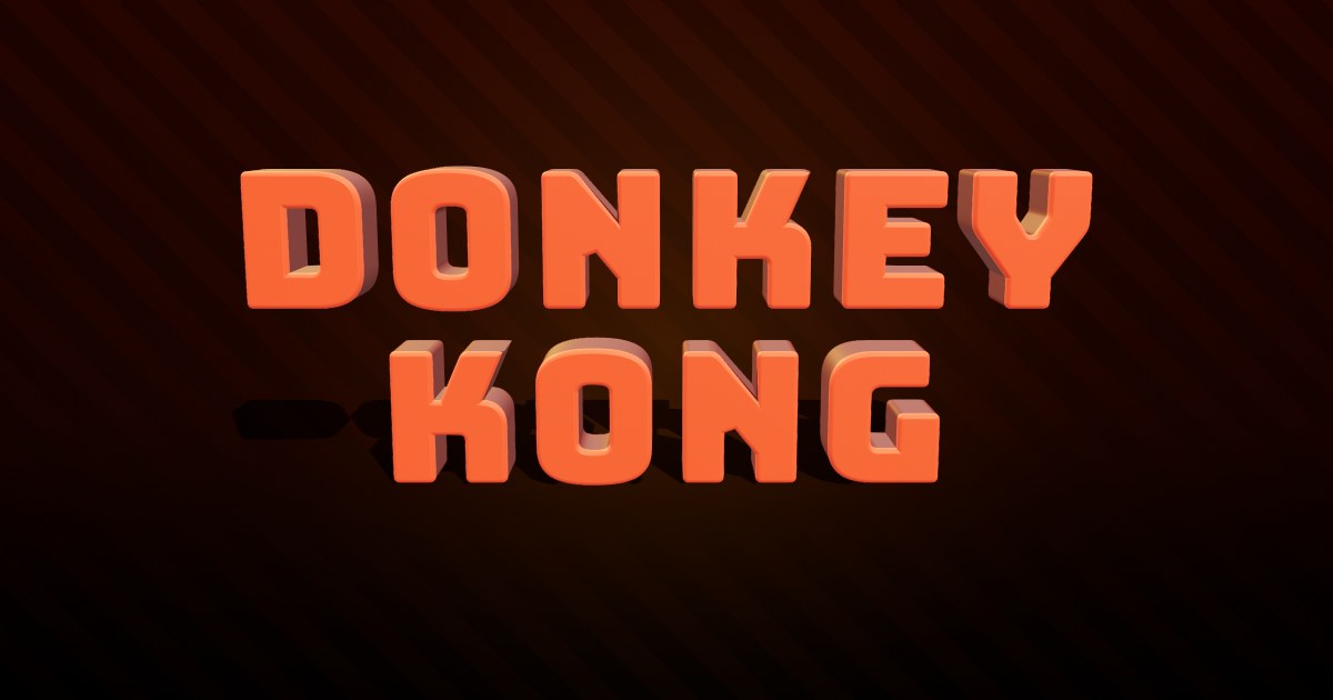Donkey Kong 3D text effect