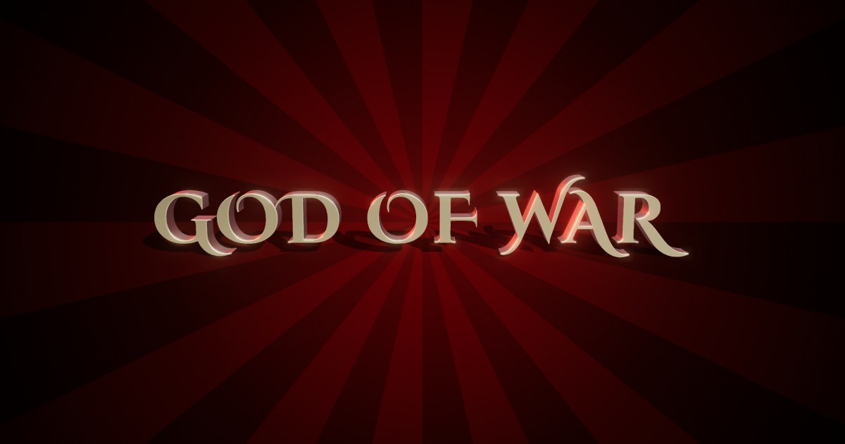 God of War 3D text effect