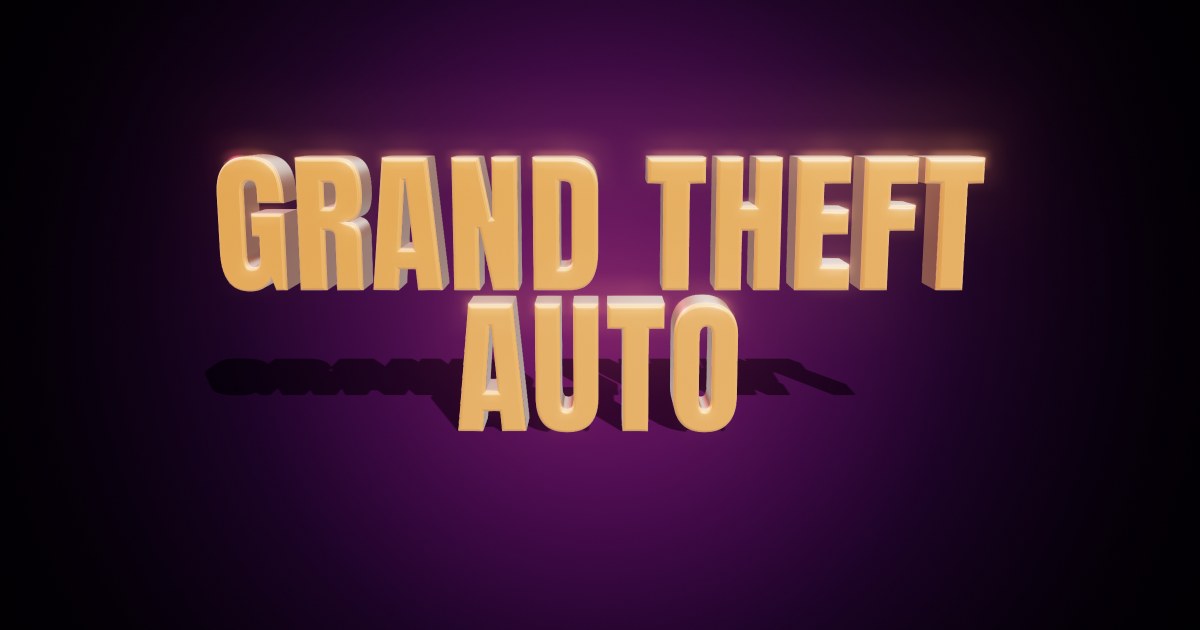 Grand Theft Auto 3D text effect