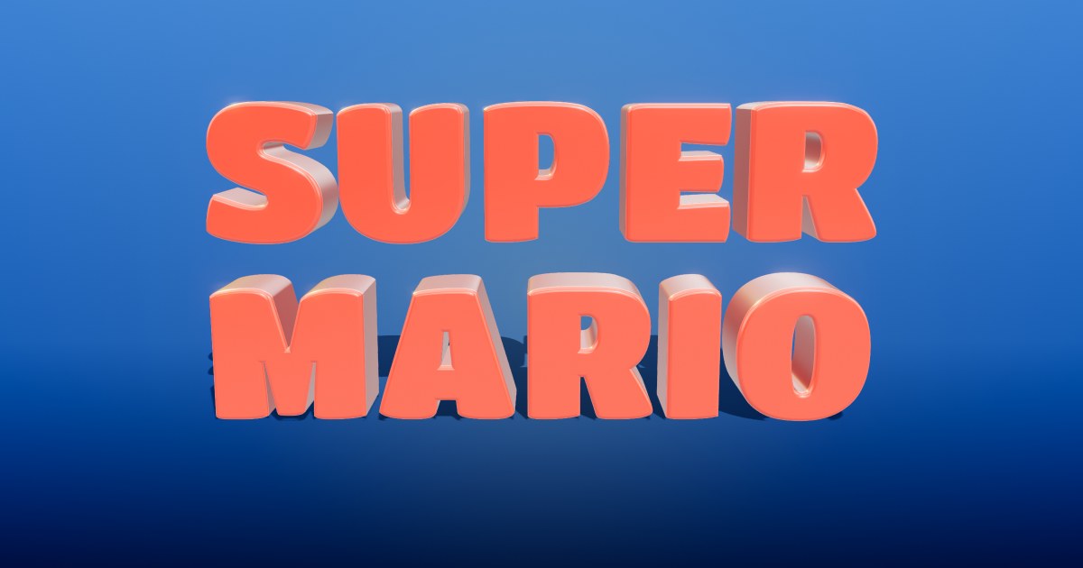 Super Mario 3D text effect