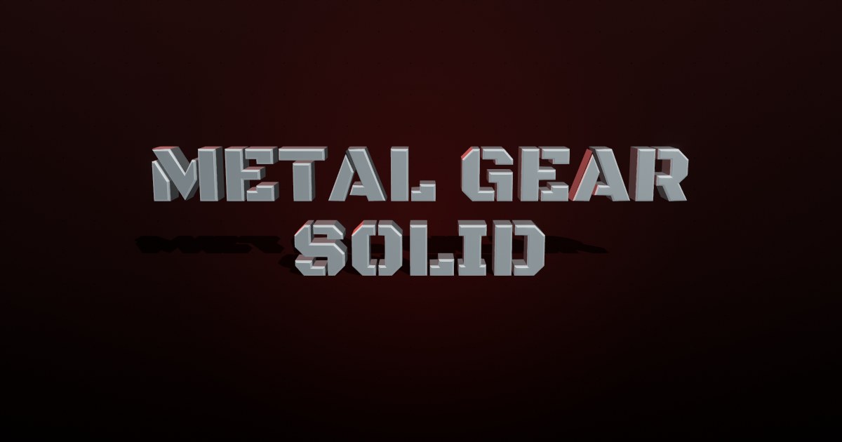 Metal Gear Solid 3D text effect