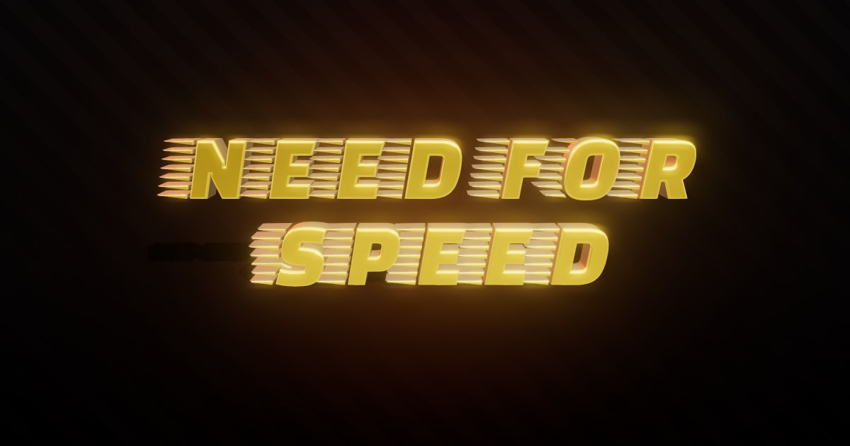 Need for Speed 3D text effect