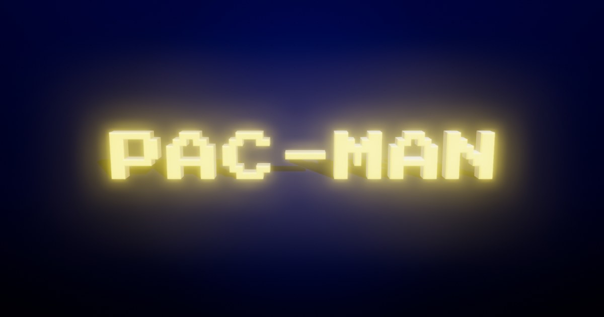 Pac-Man Arcade 3D text effect