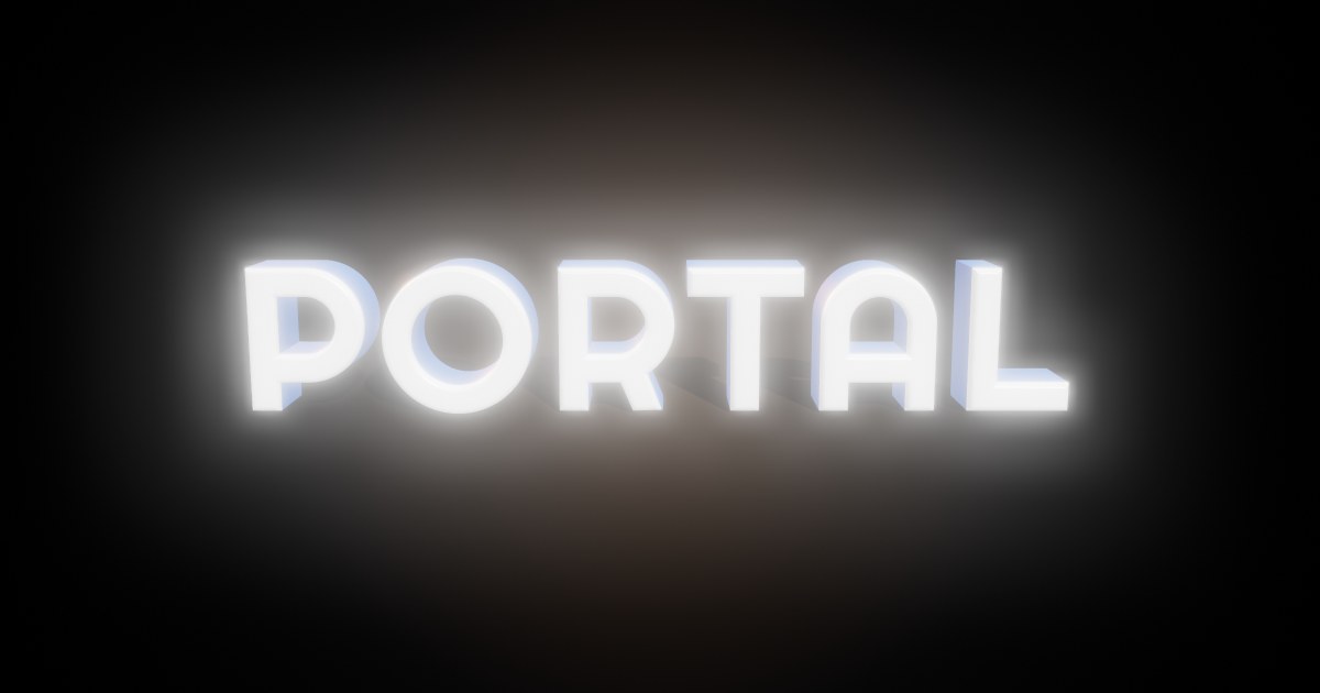 Portal 3D text effect