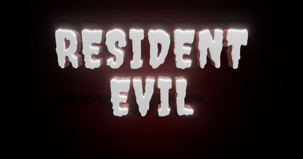 Resident Evil 3D text effect