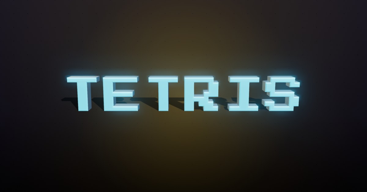 Tetris 3D text effect