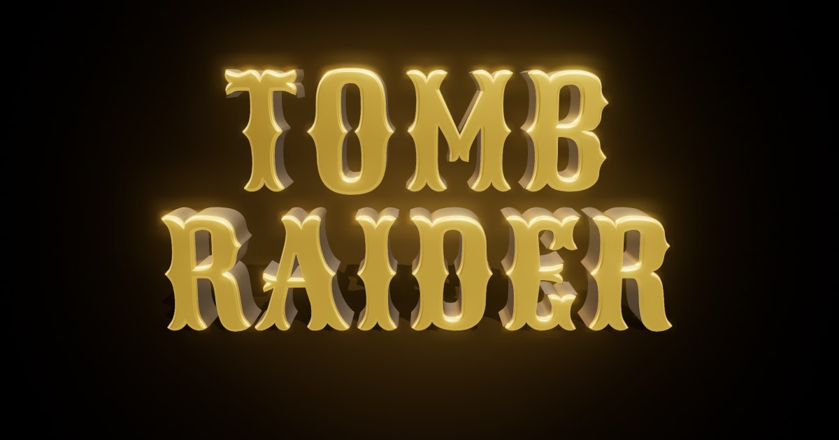 Tomb Raider 3D text effect