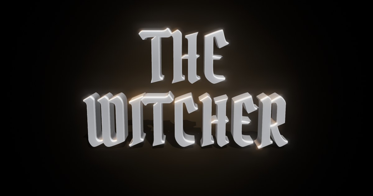 The Witcher 3D text effect